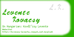 levente kovacsy business card